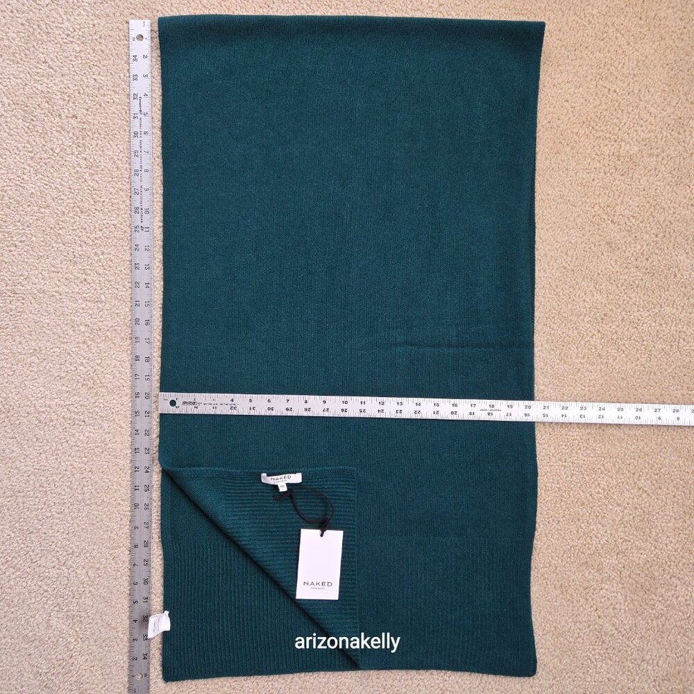 NWT Naked Cashmere 100% Cashmere Scarf Green Evergreen - Picture 6 of 16